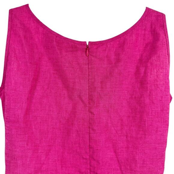 Liz Claiborne Sport 100% Linen Pink Sleeveless Maxi Dress Fringe Trim NWT sz 8 - Picture 13 of 16